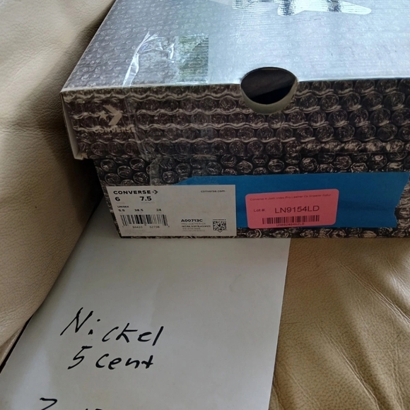 Converse x Joshua Vides Pro Leather OX Natural Ivory Black White Men's A00713C - Picture 7 of 7